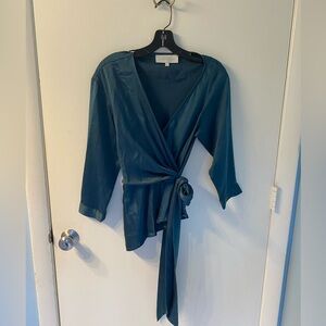 Michelle Mason Silk Wrap Top Size 6